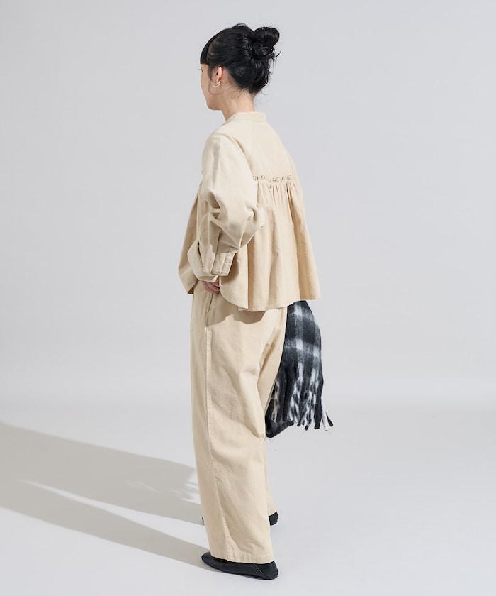 燈芯絨褶皺長褲＜可搭配套裝＞