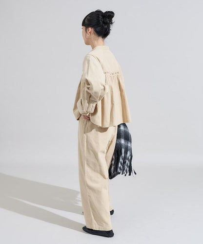 燈芯絨褶皺長褲＜可搭配套裝＞