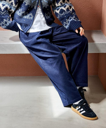 燈芯絨褶皺長褲＜可搭配套裝＞