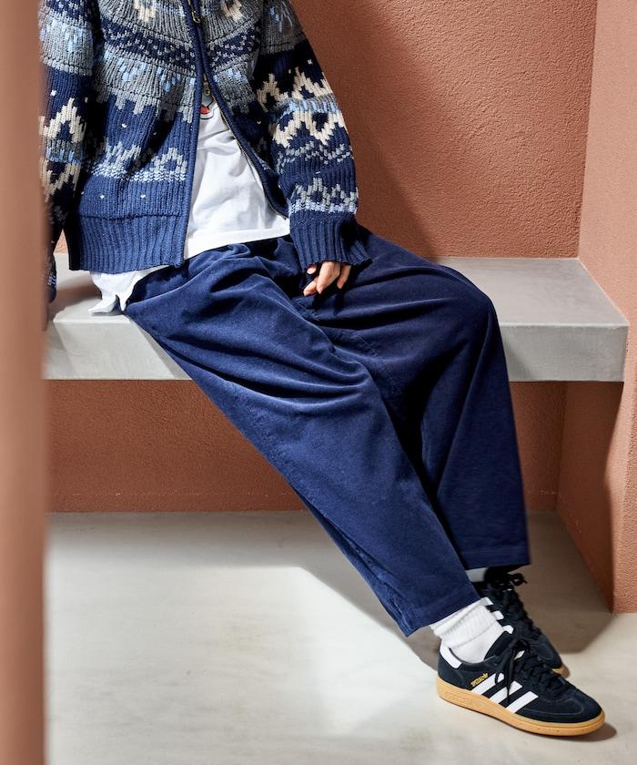 燈芯絨褶皺長褲＜可搭配套裝＞