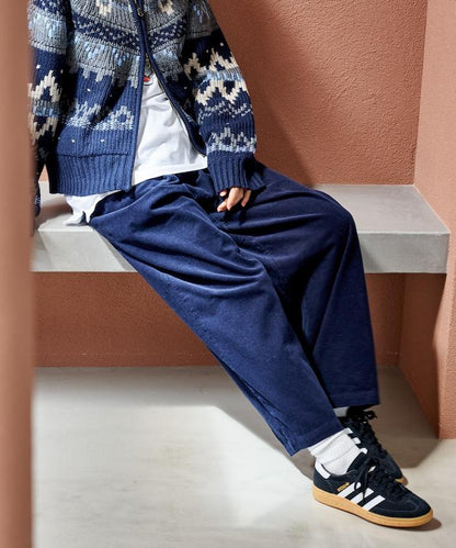 燈芯絨褶皺長褲＜可搭配套裝＞