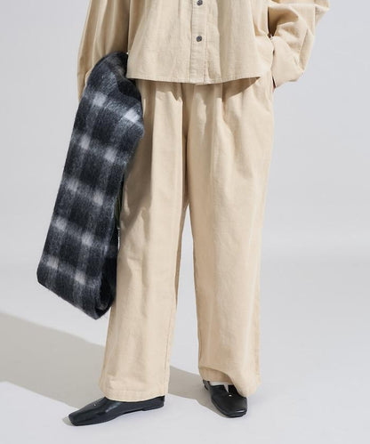 燈芯絨褶皺長褲＜可搭配套裝＞