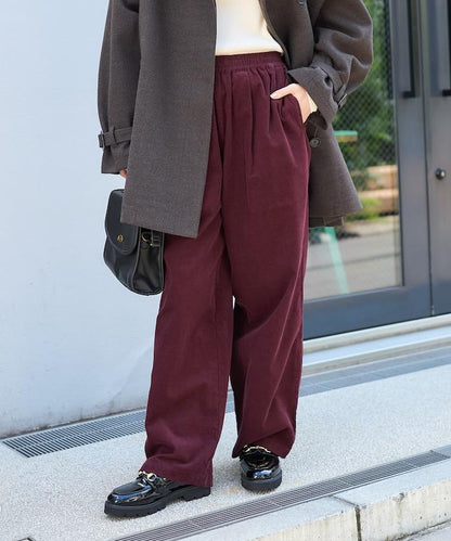 燈芯絨褶皺長褲＜可搭配套裝＞