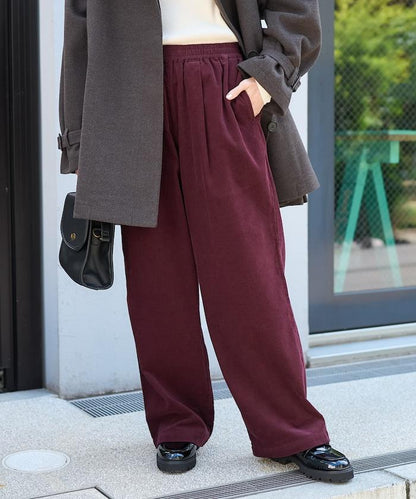 燈芯絨褶皺長褲＜可搭配套裝＞