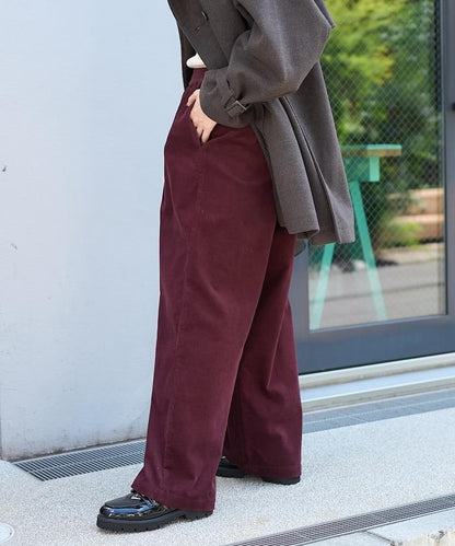 燈芯絨褶皺長褲＜可搭配套裝＞
