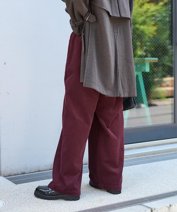 燈芯絨褶皺長褲＜可搭配套裝＞