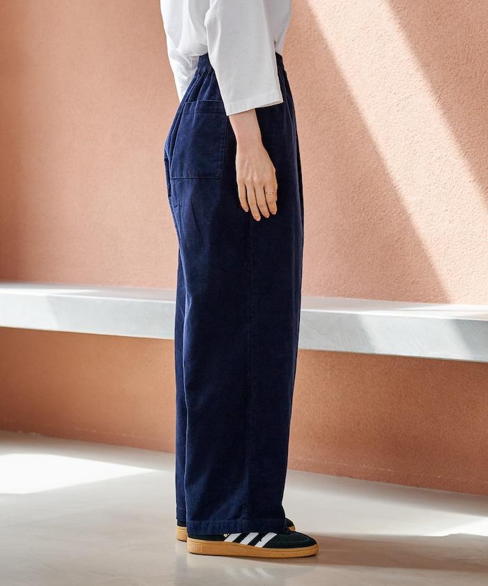 燈芯絨褶皺長褲＜可搭配套裝＞