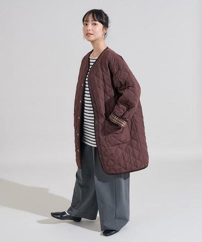 PRIMALOFT 菱形絎縫無領大衣