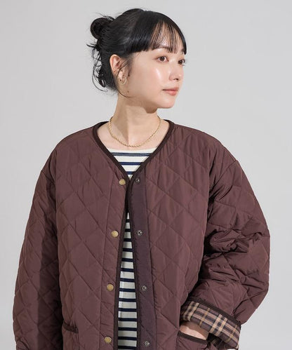 PRIMALOFT 菱形絎縫無領大衣