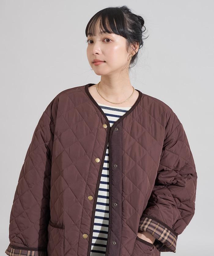 PRIMALOFT 菱形絎縫無領大衣