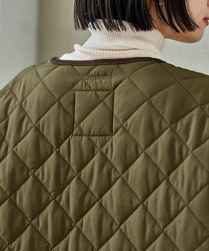 PRIMALOFT 菱形絎縫無領大衣