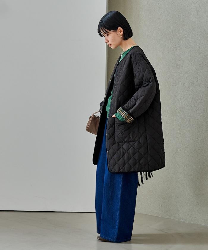 PRIMALOFT 菱形絎縫無領大衣