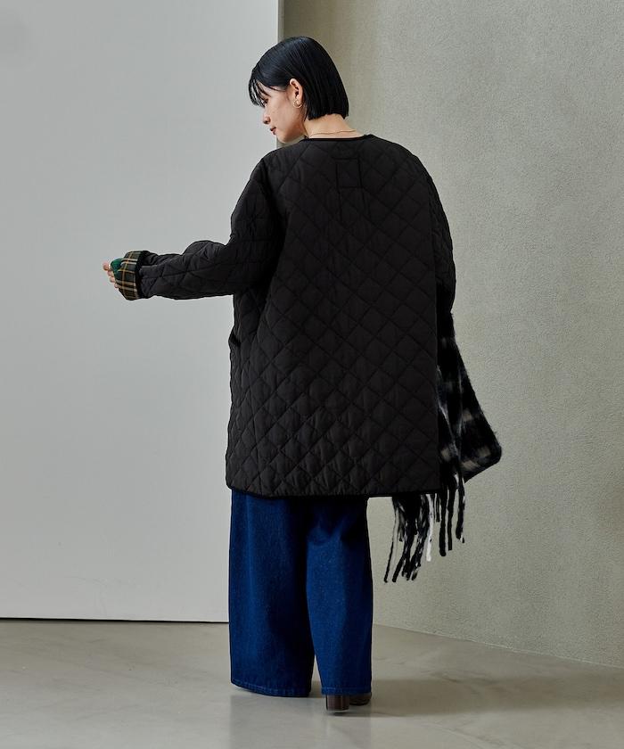 PRIMALOFT 菱形絎縫無領大衣