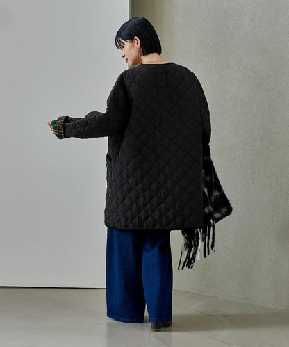 PRIMALOFT 菱形絎縫無領大衣
