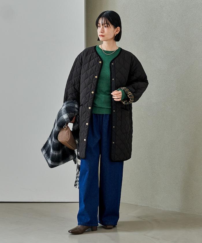 PRIMALOFT 菱形絎縫無領大衣