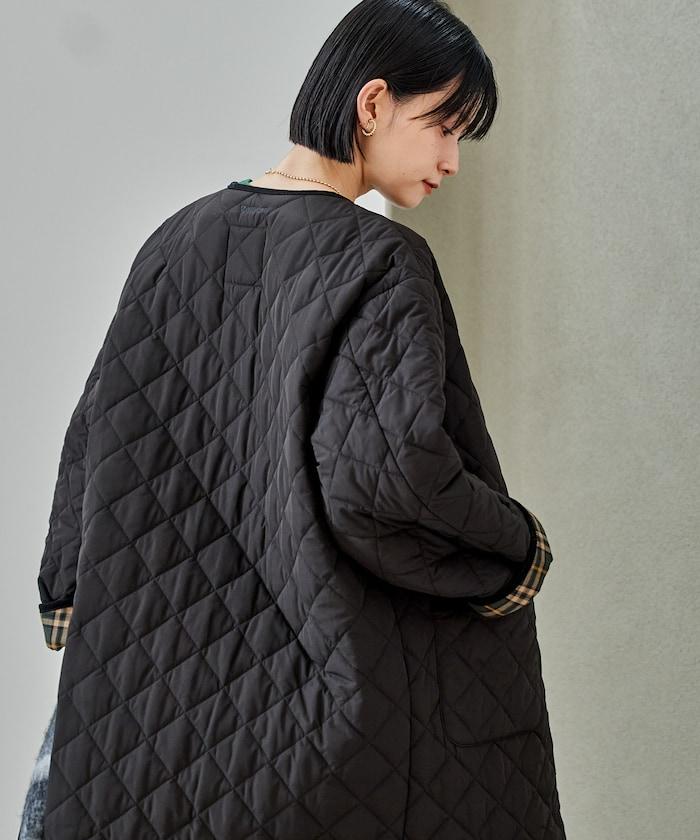 PRIMALOFT 菱形絎縫無領大衣