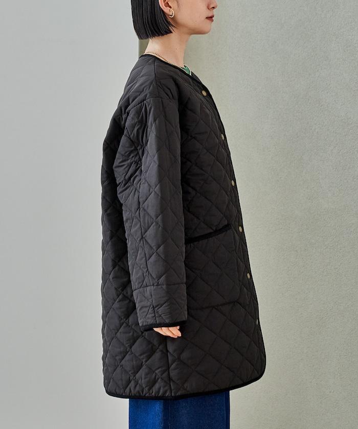 PRIMALOFT 菱形絎縫無領大衣