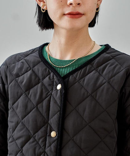 PRIMALOFT 菱形絎縫無領大衣