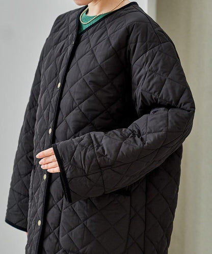 PRIMALOFT 菱形絎縫無領大衣