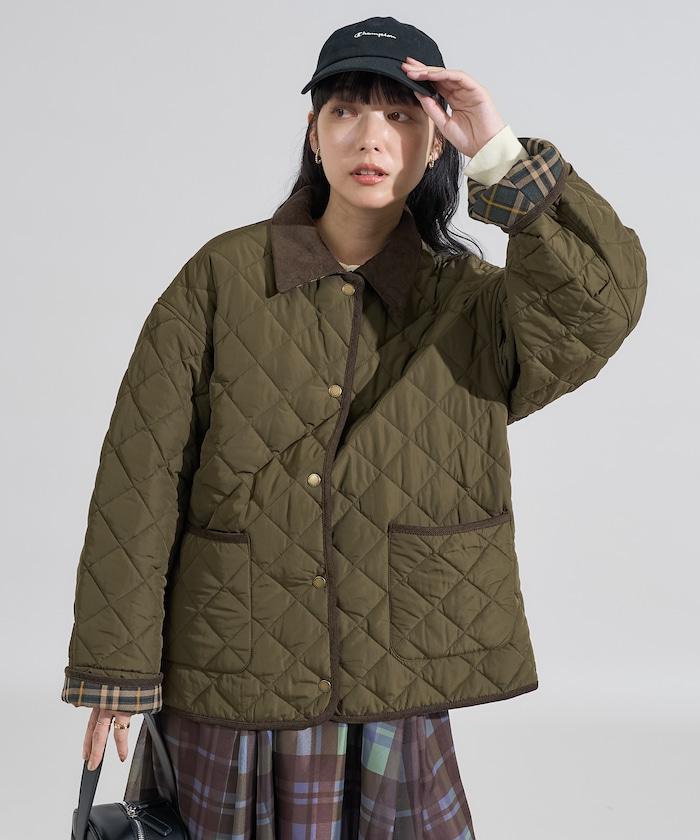 PRIMALOFT 菱形絎縫帶領中長款大衣