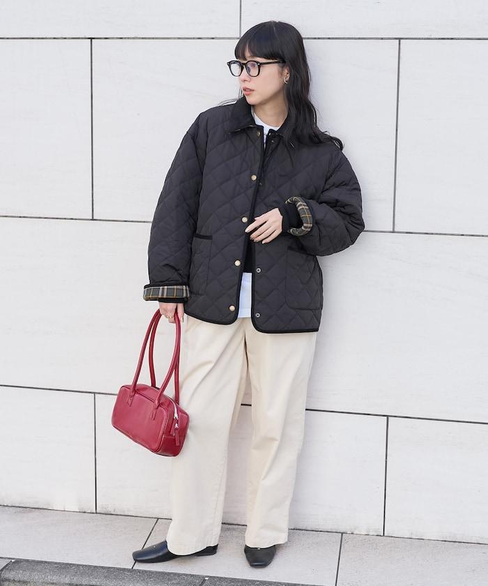 PRIMALOFT 菱形絎縫帶領中長款大衣