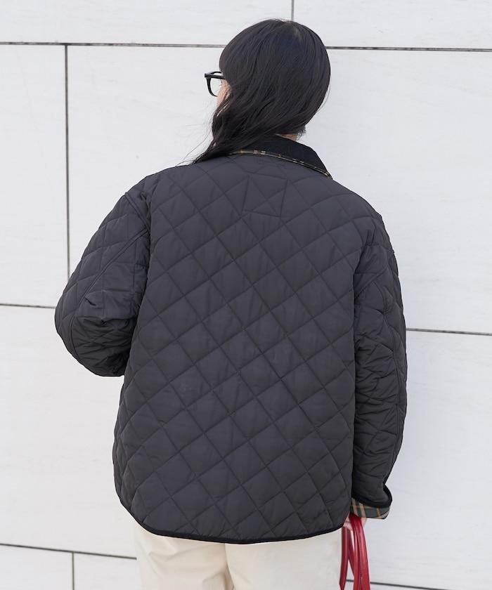 PRIMALOFT 菱形絎縫帶領中長款大衣