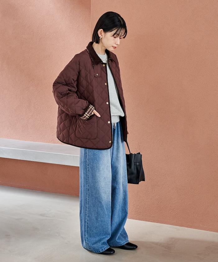 PRIMALOFT 菱形絎縫帶領中長款大衣