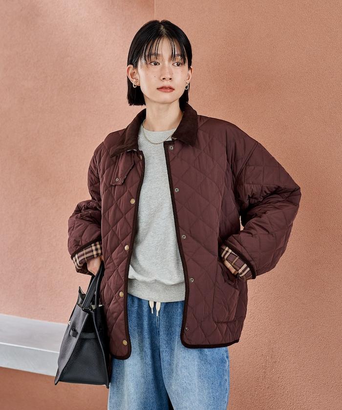 PRIMALOFT 菱形絎縫帶領中長款大衣