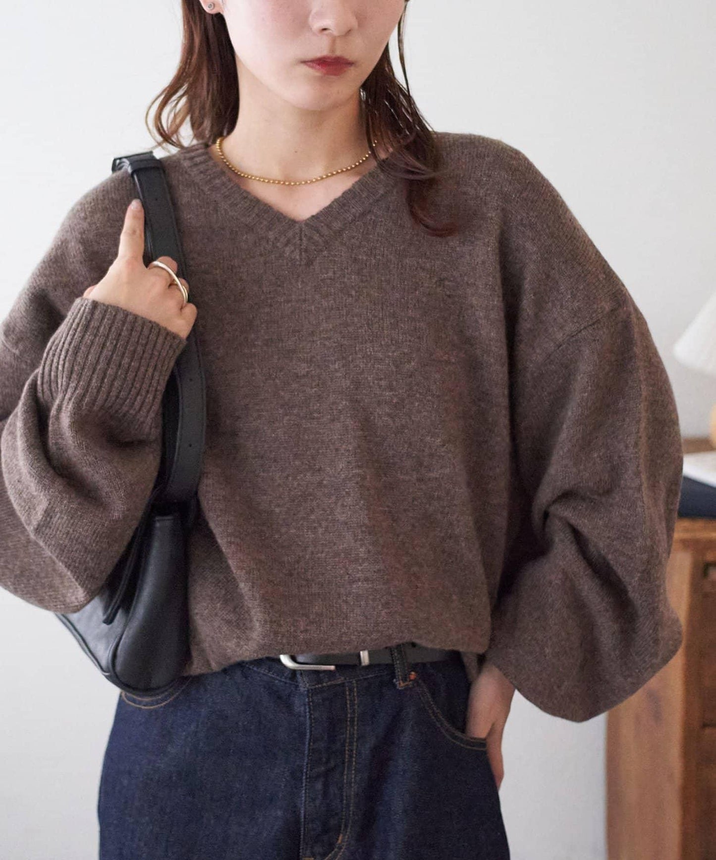 【Discoat】美利奴羊毛V領針織衫