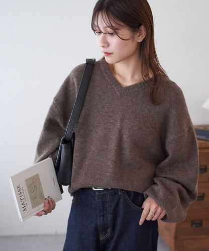 【Discoat】美利奴羊毛V領針織衫