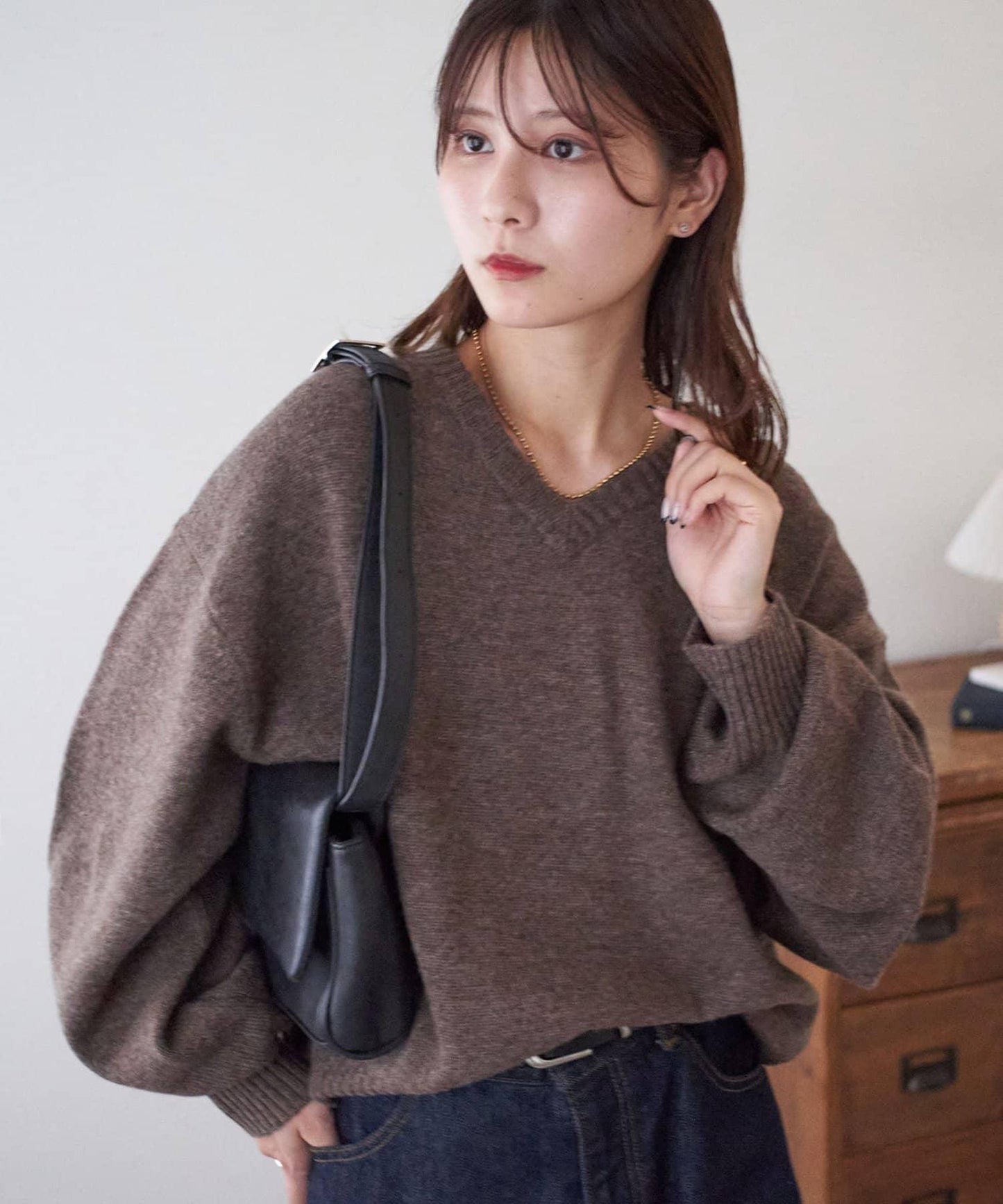 【Discoat】美利奴羊毛V領針織衫