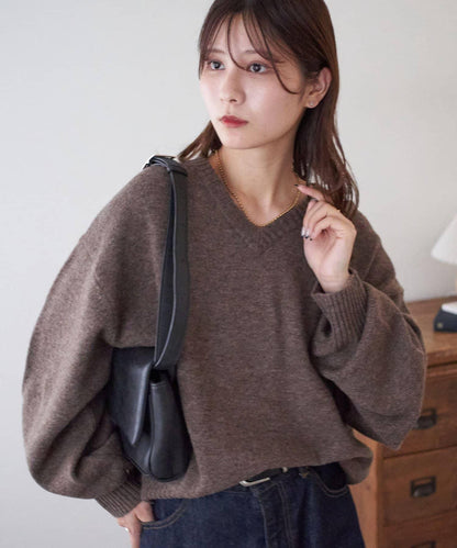 【Discoat】美利奴羊毛V領針織衫