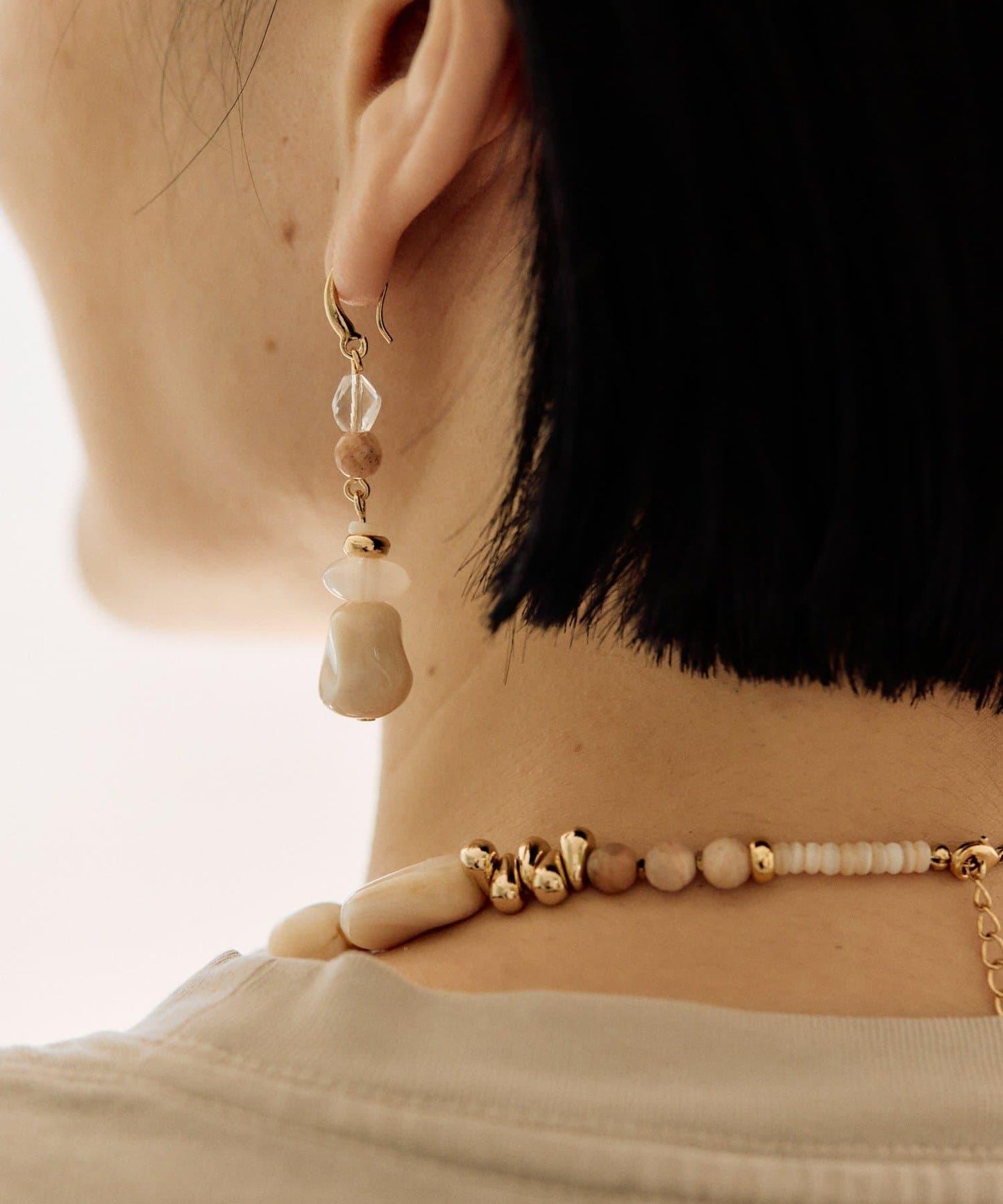 【ear PAPILLONNER】漸變大理石紋耳環