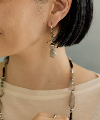 【ear PAPILLONNER】漸變大理石紋耳環