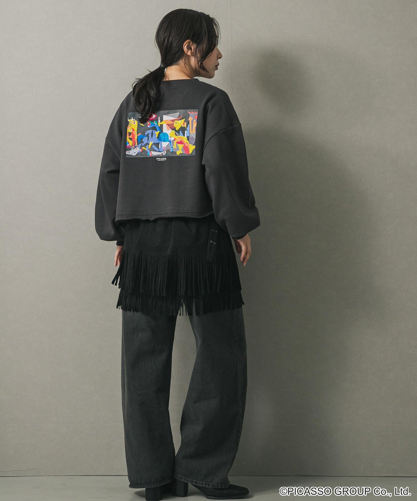 PICASSO蕾絲繫帶短款上衣