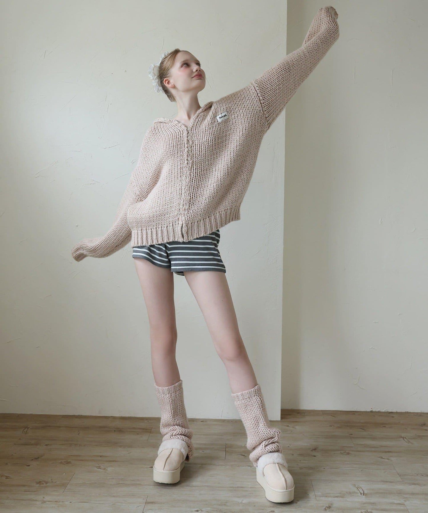 【Seemi.】粗針織連帽衫