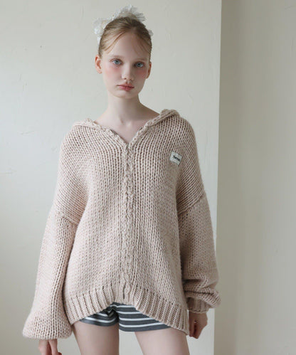 【Seemi.】粗針織連帽衫