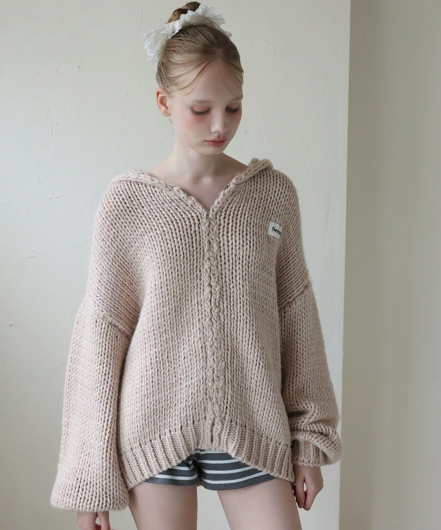 【Seemi.】粗針織連帽衫