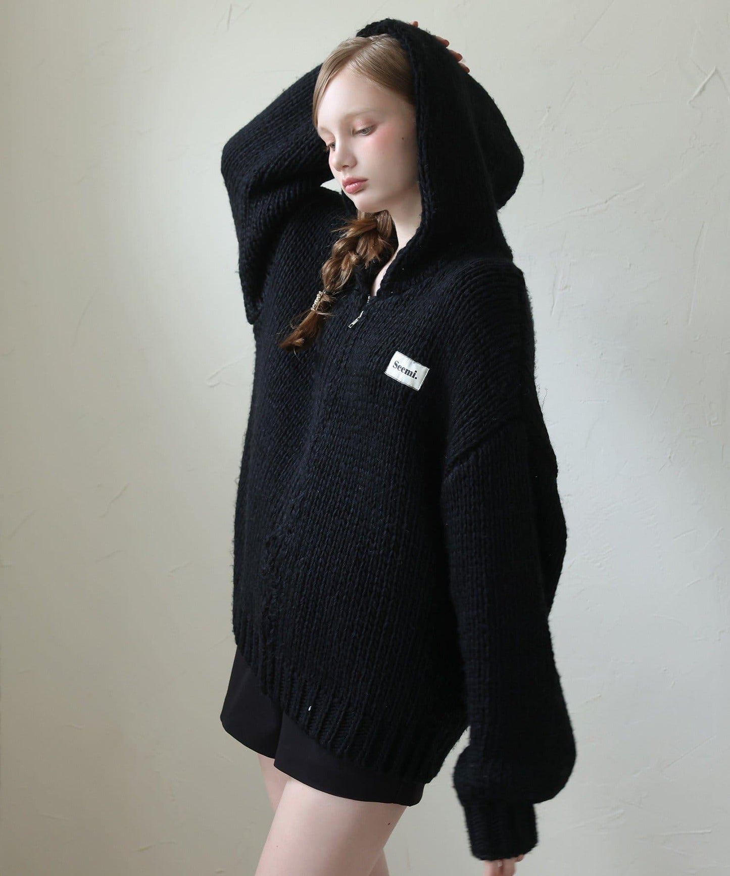 【Seemi.】粗針織連帽衫