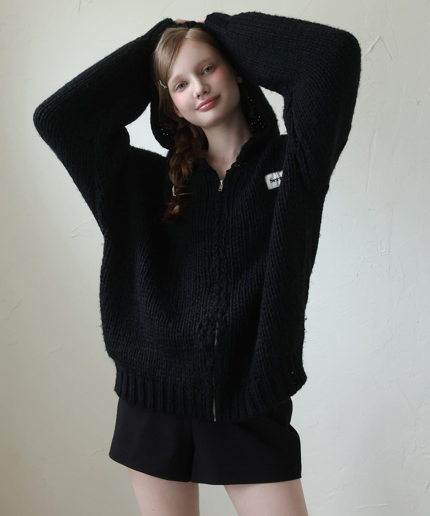 【Seemi.】粗針織連帽衫