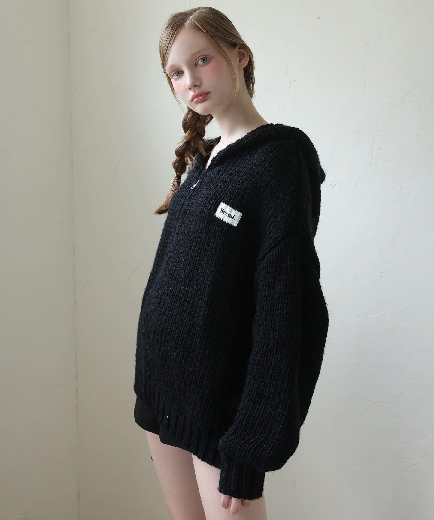 【Seemi.】粗針織連帽衫