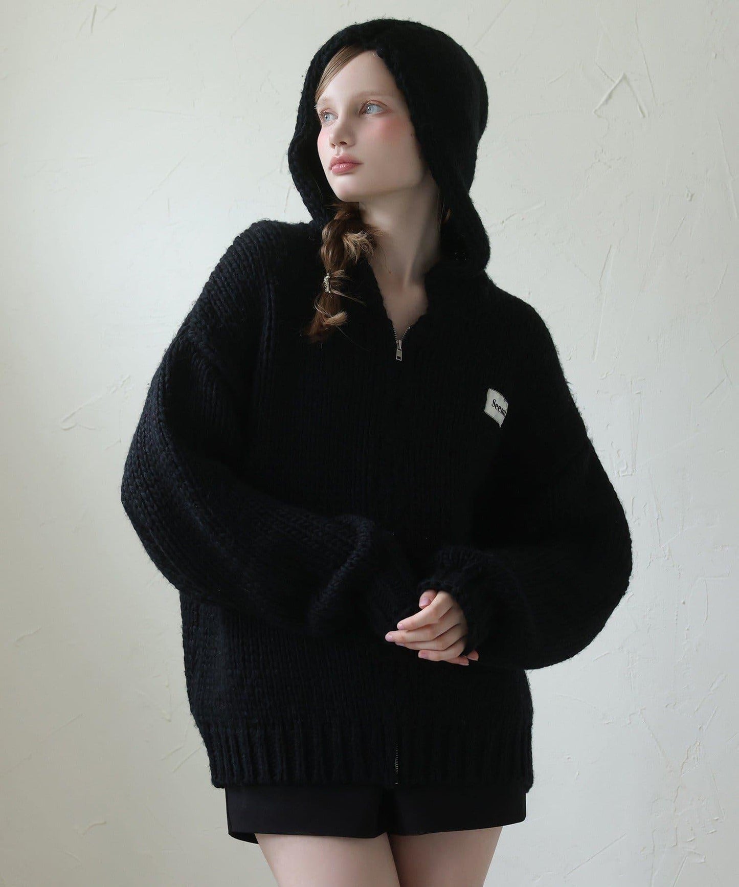 【Seemi.】粗針織連帽衫