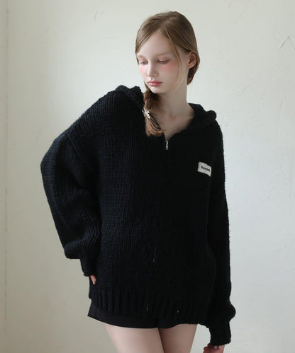 【Seemi.】粗針織連帽衫
