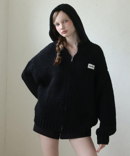 【Seemi.】粗針織連帽衫