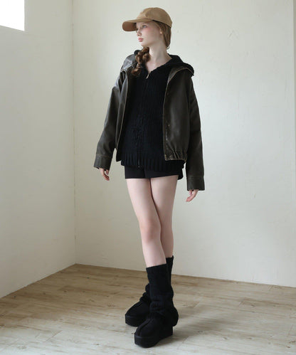 【Seemi.】粗針織連帽衫