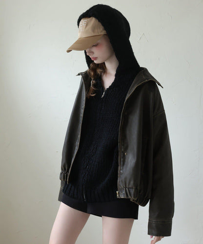 【Seemi.】粗針織連帽衫