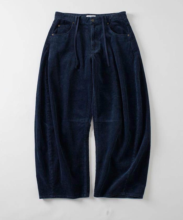 寬鬆版型 單水洗 彎曲燈芯絨長褲