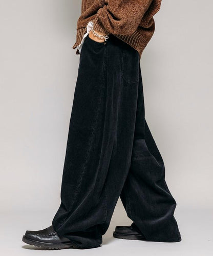 寬鬆版型 單水洗 彎曲燈芯絨長褲