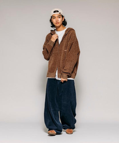 寬鬆版型 單水洗 彎曲燈芯絨長褲