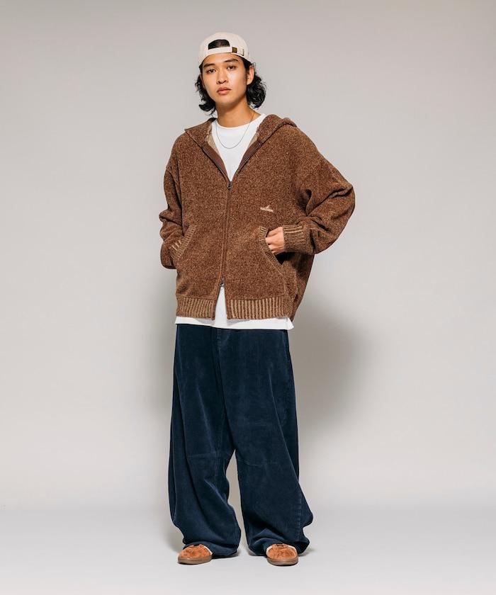 寬鬆版型 單水洗 彎曲燈芯絨長褲